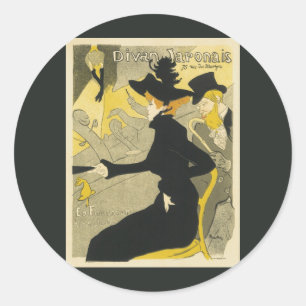 Art Nouveau, Divan Japonais door Toulouse Lautrec Ronde Sticker