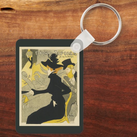 Art Nouveau, Divan Japonais door Toulouse Lautrec Sleutelhanger (Achterkant)