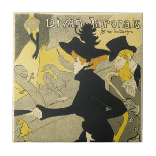 Art Nouveau, Divan Japonais door Toulouse Lautrec Tegeltje