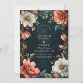 Art Nouveau Donkere Bloemen Kaart (Voorkant)