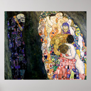 Art Nouveau Dood en Leven door Gustav Klimt Poster