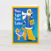 Art Nouveau Doodle Dog Gevouwen Chanoeka Bedankkaart (Voorkant)