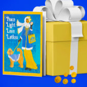 Art Nouveau Doodle Dog Gevouwen Chanoeka Bedankkaart