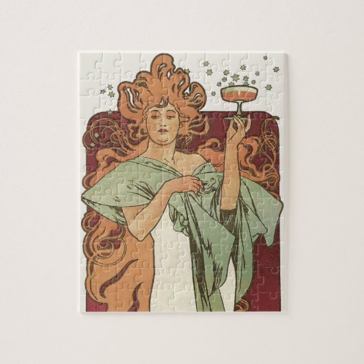  Art Nouveau door Mucha, Champagne Party Legpuzzel (Verticaal)