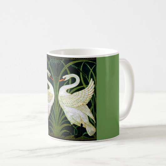 Art Nouveau Double Swan Klassieke Mok (Voorkant rechts)