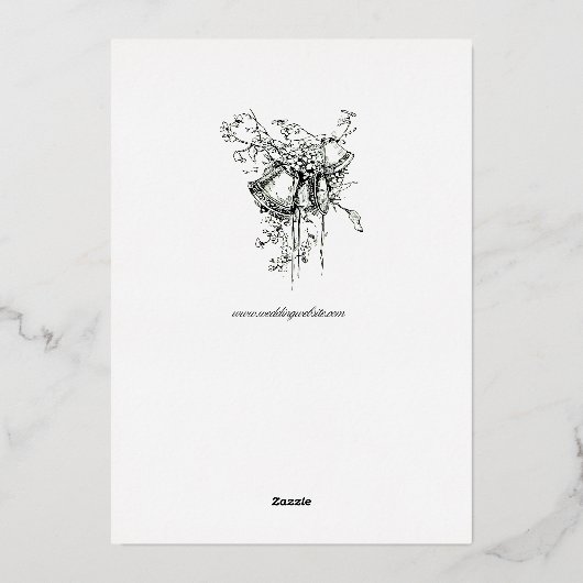  Art Nouveau Doves Border Folie Uitnodiging (Achterkant)