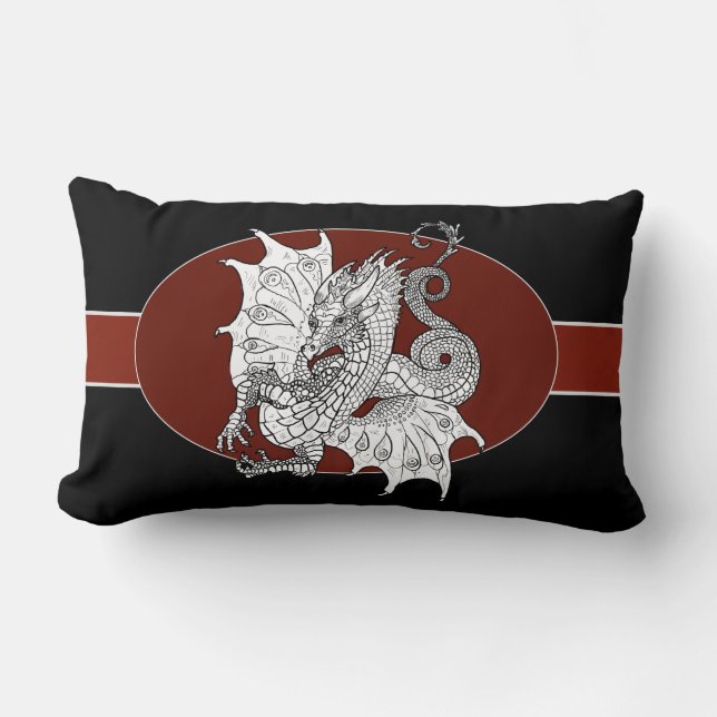 Art Nouveau Dragon Kussen (Voorkant)