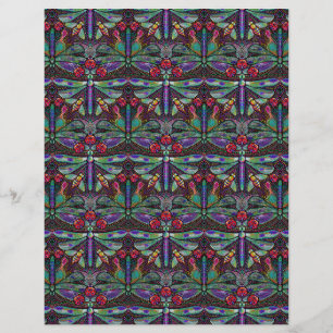 Art nouveau dragonfly 8,5-inch x 11-inch scrapbook