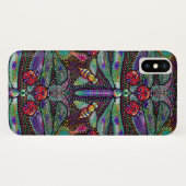 Art nouveau dragonfly damask hoesje voor iPhone X (Achterkant (horizontaal))