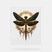 Art Nouveau Dragonfly Elegante Steampunk Acryl Bord (Voorkant)