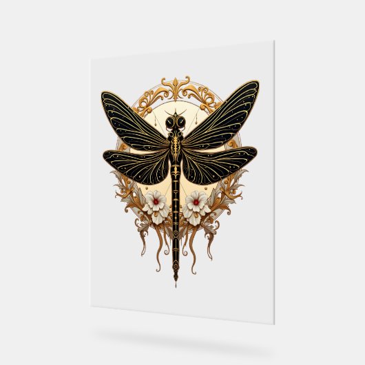Art Nouveau Dragonfly Elegante Steampunk Acryl Bord (Hoek)