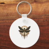 Art Nouveau Dragonfly Elegante Steampunk Sleutelhanger (Voorkant)