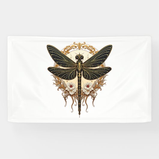 Art Nouveau Dragonfly Elegante Steampunk Spandoek (Horizontaal)