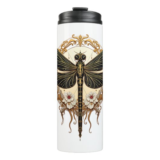 Art Nouveau Dragonfly Elegante Steampunk Thermosbeker (Voorkant)