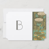 Art Nouveau Dragonfly Lily Pad Wedding Invitation Kaart (Achterkant)