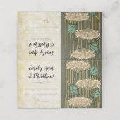 Art Nouveau Dragonfly Lily Pad Wedding Plaatskaartje (Buitenkant ongevouwen)