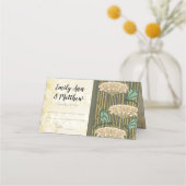 Art Nouveau Dragonfly Lily Pad Wedding Plaatskaartje (Voorkant)