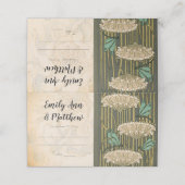 Art Nouveau Dragonfly Lily Pad Wedding Plaatskaartje (Buitenkant ongevouwen)