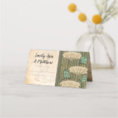 Art Nouveau Dragonfly Lily Pad Wedding Plaatskaartje (Voorkant)