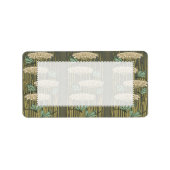 Art Nouveau Dragonfly Lily Pads Adres Etiket (Voorkant)