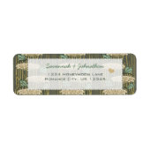  Art Nouveau Dragonfly Lily Pads Adres Etiket (Voorkant)