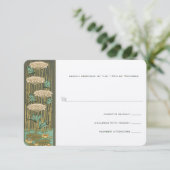 Art Nouveau Dragonfly Lilypad Response Kaart (Staand voorkant)