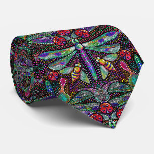Art nouveau dragonfly man stropdas
