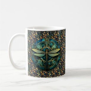 Art Nouveau Dragonfly op Ivy Coffee Mok