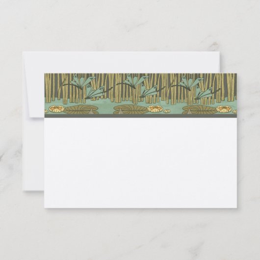 Art Nouveau Dragonfly Reception en Directio Invit Kaart (Achterkant)