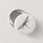 Art Nouveau Dragonfly  Ronde Button 3,2 Cm (Voorkant /achterkant)