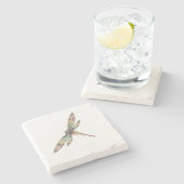 Art Nouveau Dragonfly Stenen Onderzetter (Zijkant)