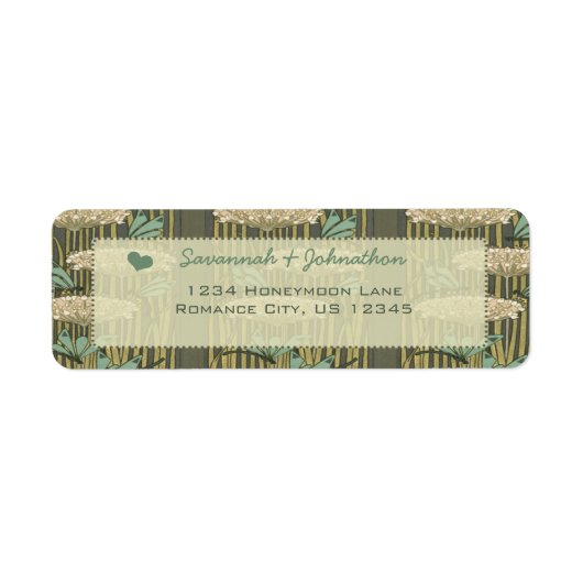  Art Nouveau Dragonfly-terugkeeradres Etiket (Voorkant)