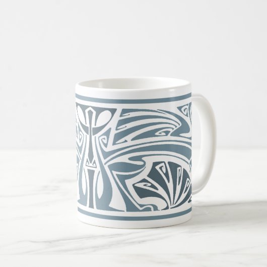 Art Nouveau Dragons Coffee Mok (Voorkant rechts)