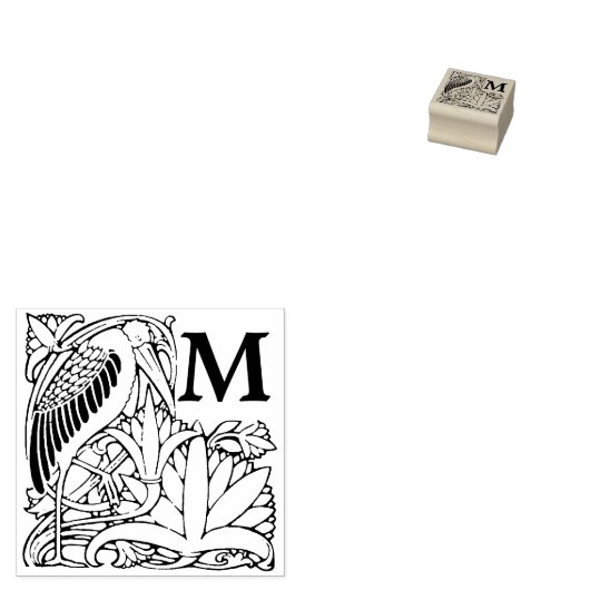  Art Nouveau Dropcap Rubberstempel (Gestempeld)