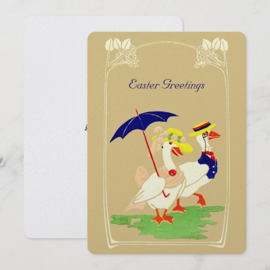  Art Nouveau Ducks Paasdagkaart Feestdagenkaart (Voorkant / Achterkant)