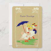  Art Nouveau Ducks Paasdagkaart Feestdagenkaart (Voorkant)