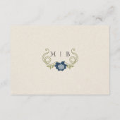 Art Nouveau Dusty Blue Wedding Details Website  Informatiekaartje (Achterkant)