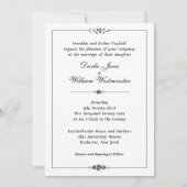 Art Nouveau Dusty Blue Wedding Kaart (Voorkant)