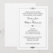 Art Nouveau Dusty Blue Wedding Kaart (Voorkant / Achterkant)