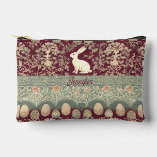 Art Nouveau Easter Bunny Decorative Eggs Burgundy Etui