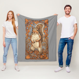 Art Nouveau Eekhoorn - grappige eekhoornliefhebber Fleece Deken