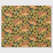 art nouveau eekhoorns in boompatroon cadeaupapier (Vlak)