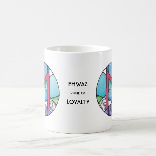 Art Nouveau Ehwaz Rune Mok - TROUW! (Center)