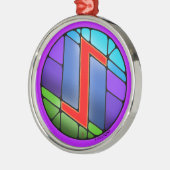 Art Nouveau Eihwaz Rune of Perseverance Metalen Ornament (Links)