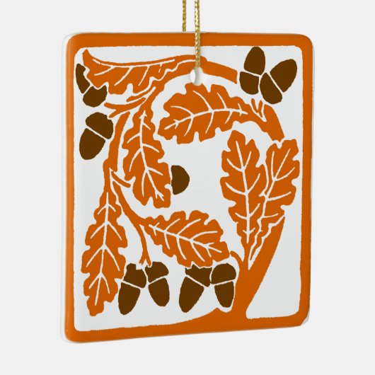 Art Nouveau eikels en eikenbladeren Keramisch Ornament (Rechts)