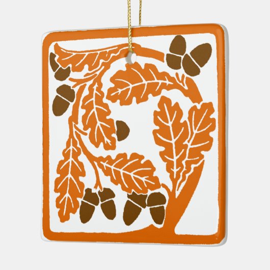 Art Nouveau eikels en eikenbladeren Keramisch Ornament (Links)