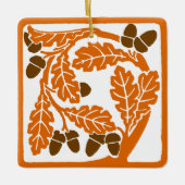 Art Nouveau eikels en eikenbladeren Keramisch Ornament (Voorkant)