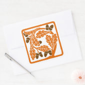 Art Nouveau eikels en eikenbladeren Vierkante Sticker (Envelop)