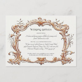 Art Nouveau Elegant Goud In Ivoor Bruiloft Details Informatiekaartje