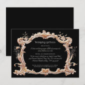 Art Nouveau Elegant Goud Zwart-Wit Details Informatiekaartje (Voorkant / Achterkant)